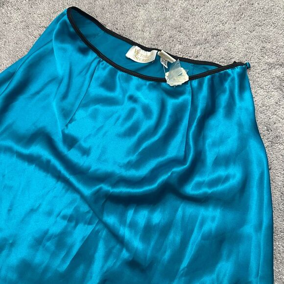 Vintage 90’s/2000’s Victoria’s Secret Satin Slip Skirt S Lace Slit Gold Label - Picture 4 of 7